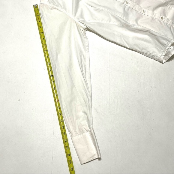 RE-5 100% Organic Cotton Woman White Long Sleeve Button Down Shirt Size M - Picture 10 of 12